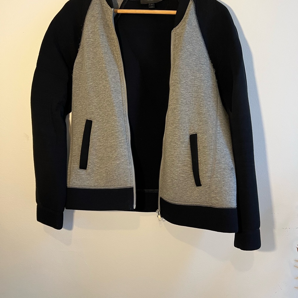 J. Crew Black & Grey Neoprene Bomber